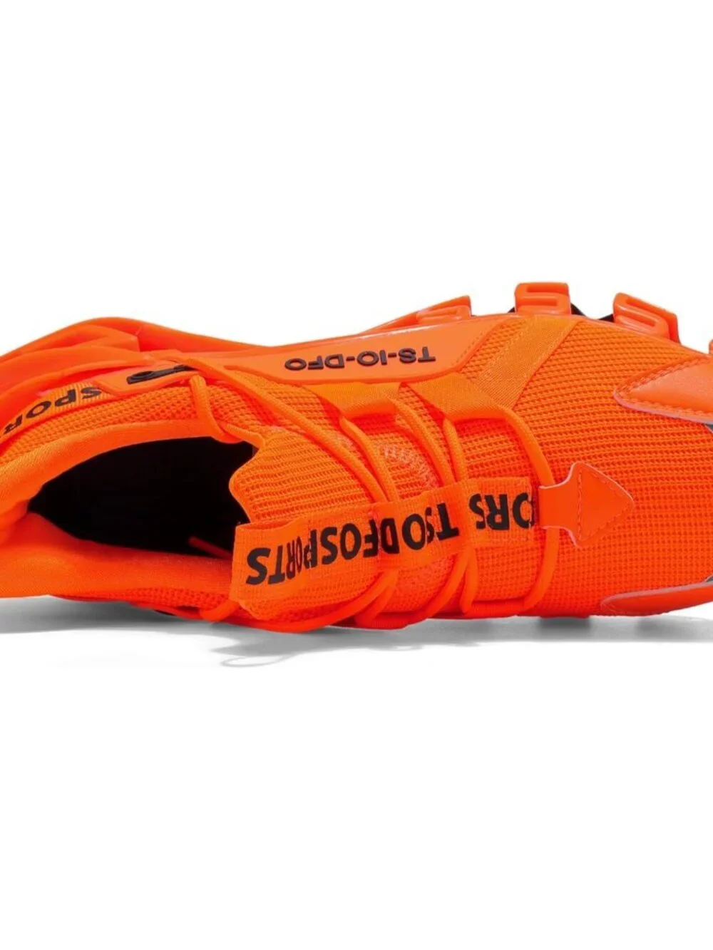 Women's Dark Orange Mesh Sneakers Athletic Running Walking Shoes Lace-up